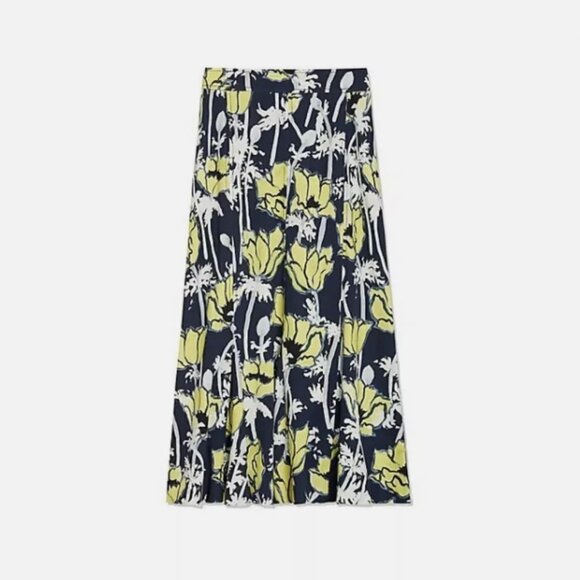 $258 TORY BURCH Printed Jersey Skirt Navy Poppies Bloom Size L NEW WITH TAG! - Picture 7 of 11
